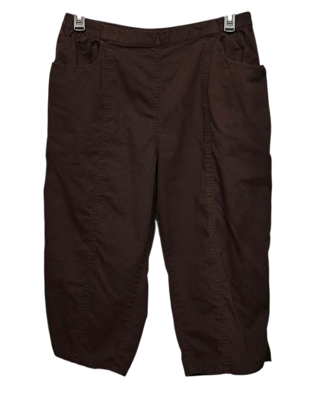 C.D. Daniels Brown Pull-On Capri With Side Pockets
